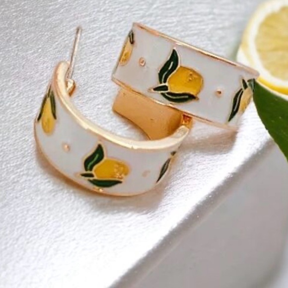 Amy Bee Jewelry Jewelry - 14k Gold Plated Fruity Lemon Hoop Earrings. New.